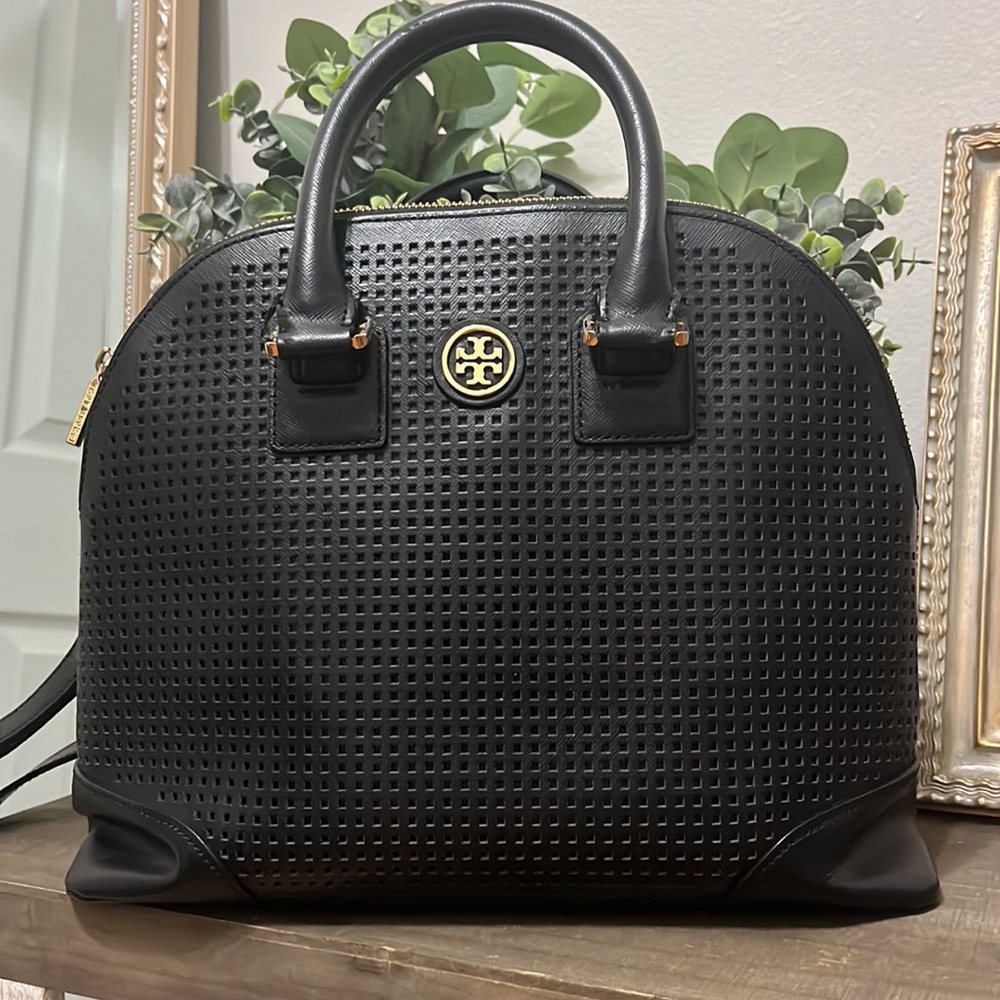 Tory Burch Robinson Perforated Small Dome Satchel